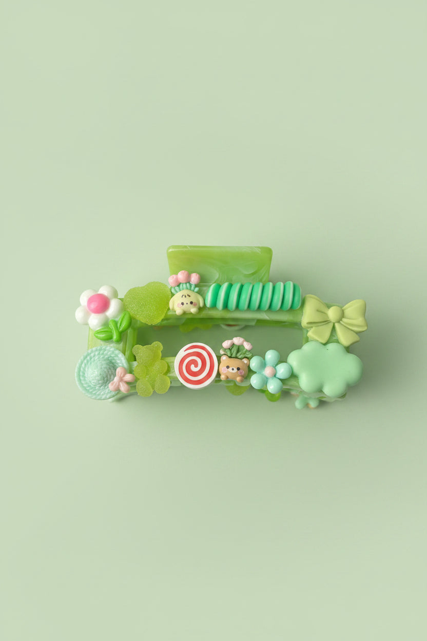 Green Cloud Hair Clip