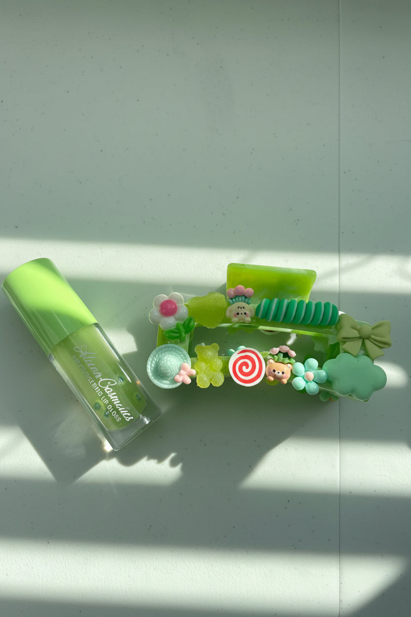 Green Cloud Hair Clip