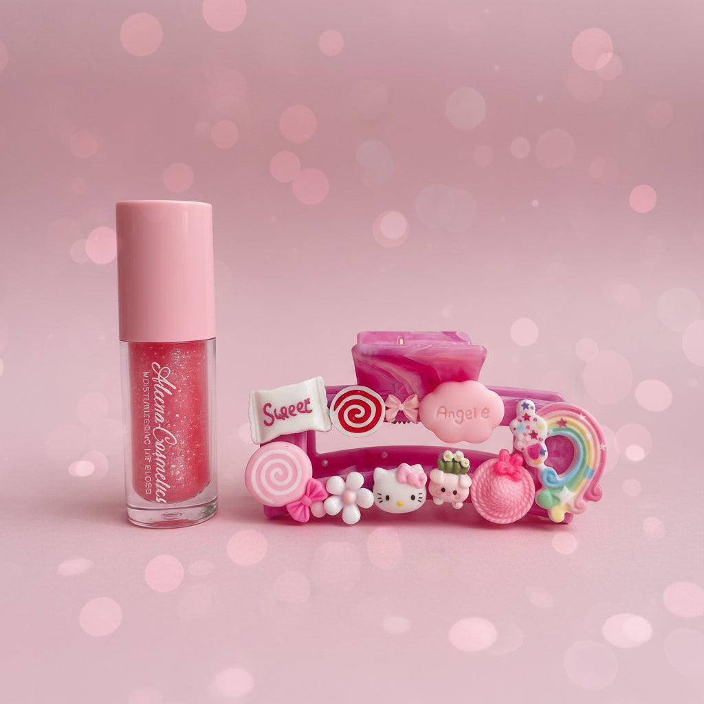 Pink Rainbow Kawaii Clip