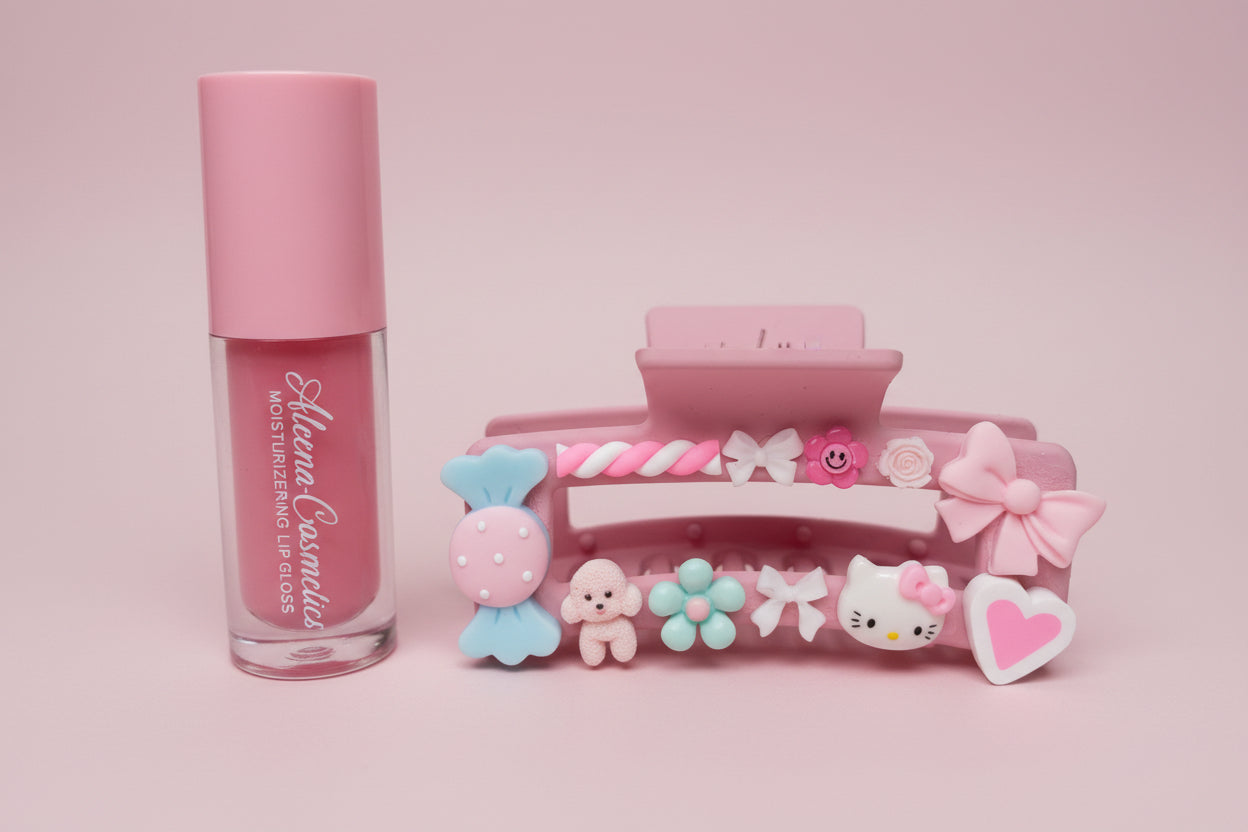 Pink Kisses Hair Clip